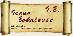 Irena Bokalović vizit kartica